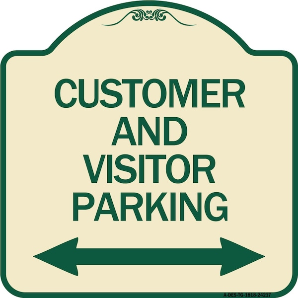 Signmission Customer and Visitor Parking Bidirectional Arrow Heavy-Gauge Aluminum Sign, 18" x 18", TG-1818-24217 A-DES-TG-1818-24217 - main